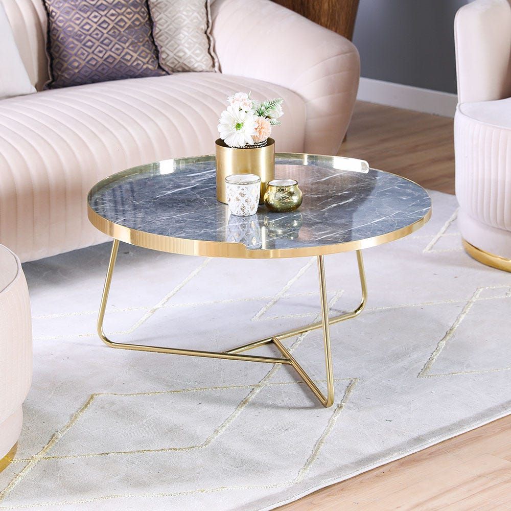 Grey circle on sale coffee table