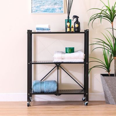 Encila 3 Tier Foldable Shelf-Black