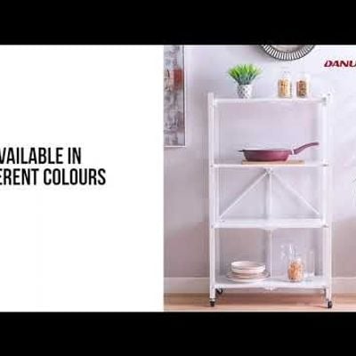 Encila 3 Tier Foldable Shelf-Black