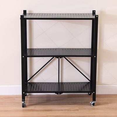 Encila 3 Tier Foldable Shelf-Black