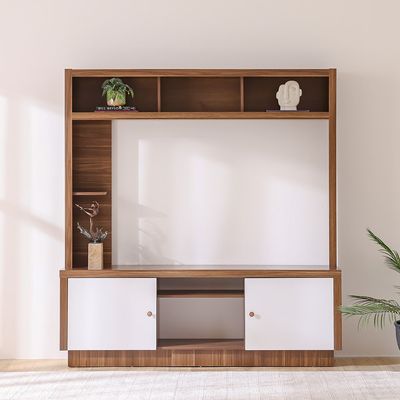 Lucario Wall Unit For Tv Up To 55 Inch- White / Walnut 