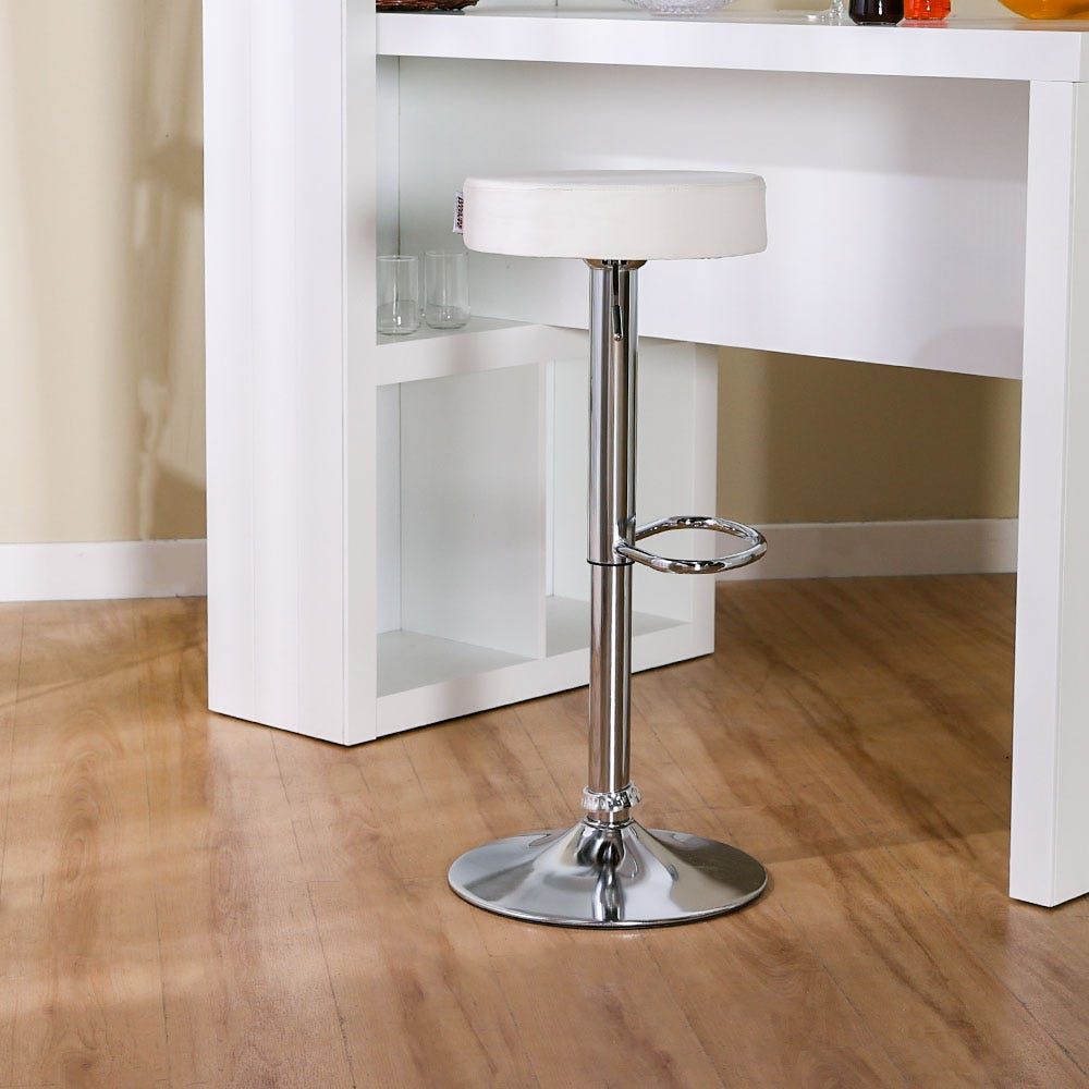 Silver and deals white bar stools