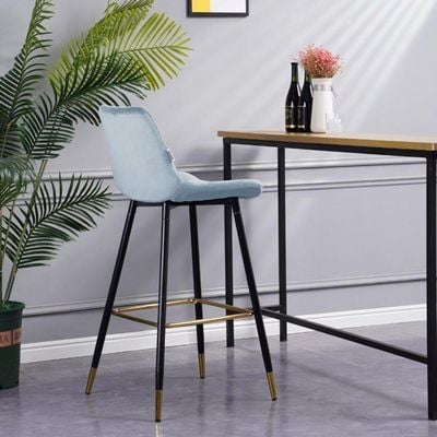 Kween Bar Stool-Light Blue / Black