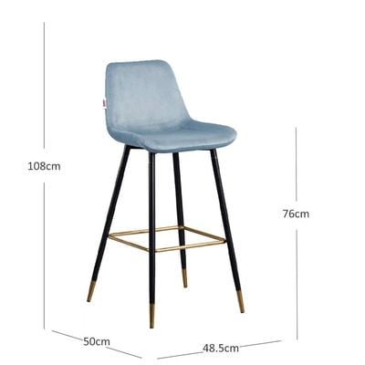 Kween Bar Stool-Light Blue / Black