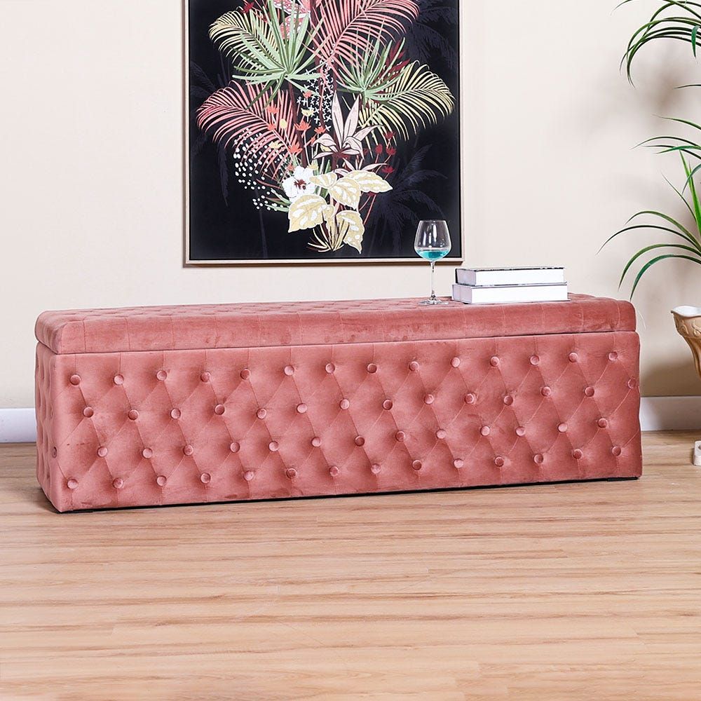 Pink storage deals bench