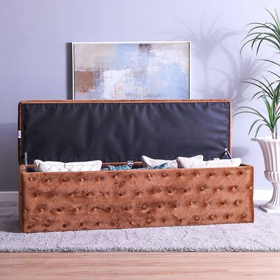 Randyl Storage Ottoman-Chocolate