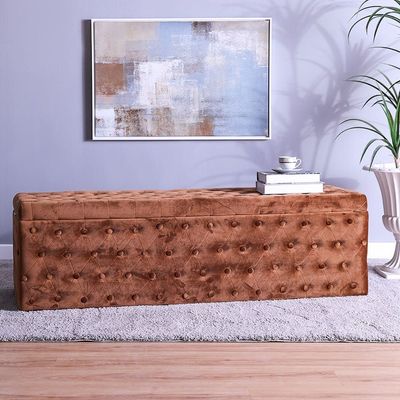 Randyl Storage Ottoman-Chocolate