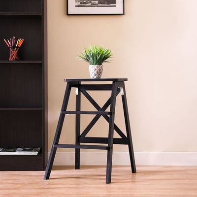 Albany 3 Step Bamboo Wood Stool Black