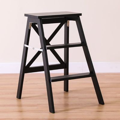 Albany 3 Step Bamboo Wood Stool Black