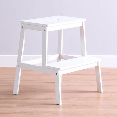 Albany 2 Step Bamboo Wood Stool White