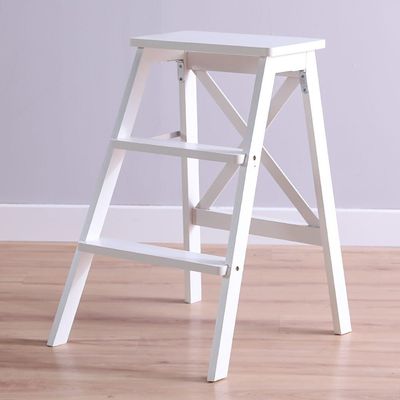 Albany 3 Step Bamboo Wood Stool White