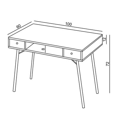 Pieta Office Desk - Ash White