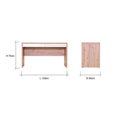 Meadow Flap Office Desk-Artisan Oak / HG White