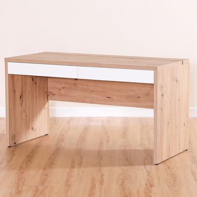 Meadow Flap Office Desk-Artisan Oak / HG White