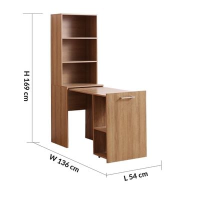 Ivana Multifunctional Office Desk - Almond