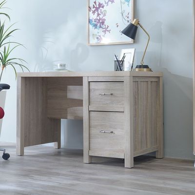 Verano Study Desk with 2 Drawers - White Oak