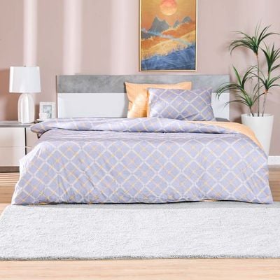 Viviana frieze 3- Piece Super king Duvet Cover Set Grey