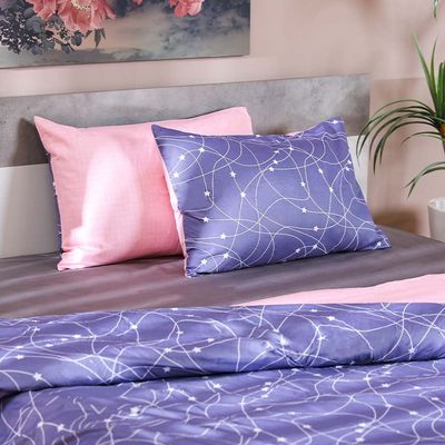 Viviana verse 3- Piece King Duvet Cover Set Purple