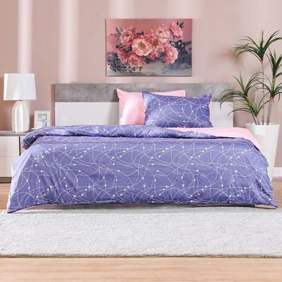 Viviana verse 3- Piece King Duvet Cover Set Purple