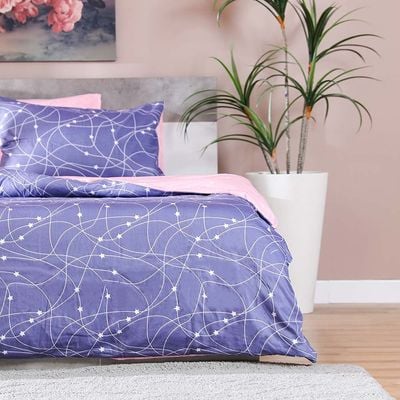 Viviana verse 3- Piece King Duvet Cover Set Purple