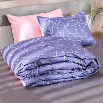 Viviana verse 3- Piece King Duvet Cover Set Purple