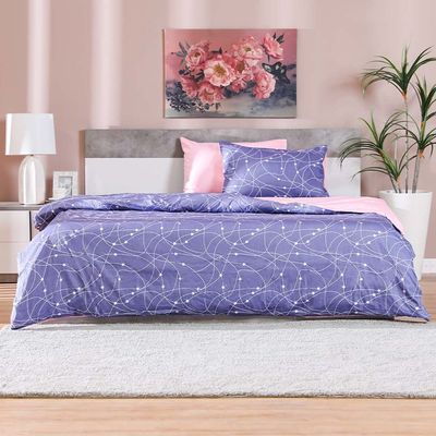 Viviana verse 3- Piece Super king Duvet Cover Set Purple