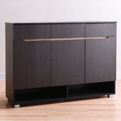 Bill 3 Door & 3 Drawer Shoe Cabinet 22 pairs- Wenge/Oak