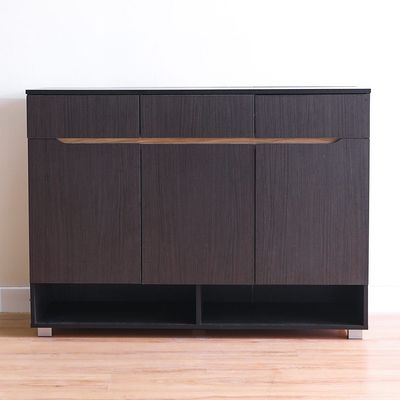 Bill 3 Door & 3 Drawer Shoe Cabinet 22 pairs- Wenge/Oak