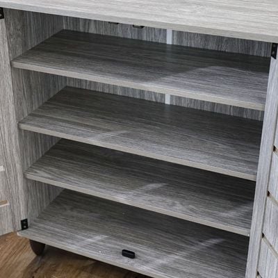 Ricky 14-Pair Shoe Cabinet-Grey Oak