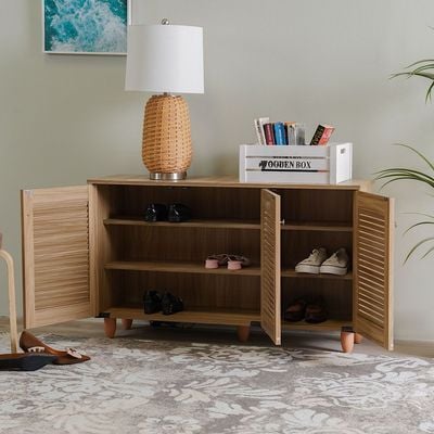 Niva 3 Door Shoe Cabinet - Oak - With 2-year Warranty