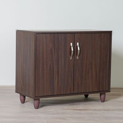 Viar 9-Pair Shoe Cabinet- Walnut - With 2-Year Warranty