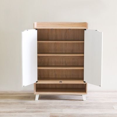 Janos 2 Door Shoe Cabinet - Sonoma Oak/White