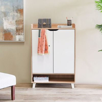 Janos 2 Door Shoe Cabinet - Sonoma Oak/White