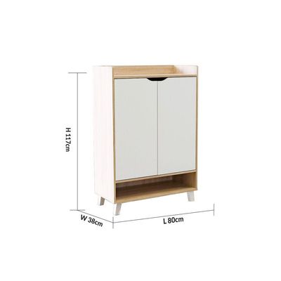 Janos 2 Door Shoe Cabinet - Sonoma Oak/White