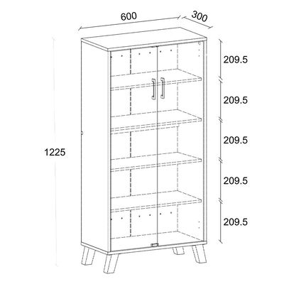 Lolly 2 Door Shoe Cabinet - White/Sonoma Oak