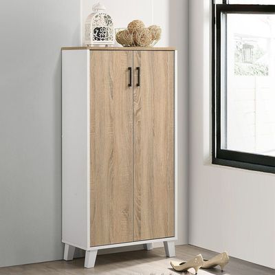 Lolly 2 Door Shoe Cabinet - White/Sonoma Oak