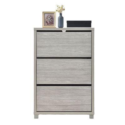 Harper 3-Door Shoe Cabinet - Grey Oak