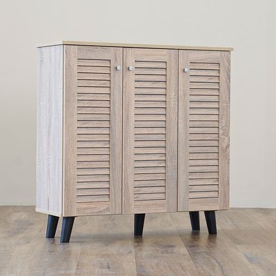 Alfa 3-Door Shoe Cabinet - Sonoma Oak - With 2-Year Warranty