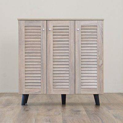 Alfa 3-Door Shoe Cabinet - Sonoma Oak - With 2-Year Warranty