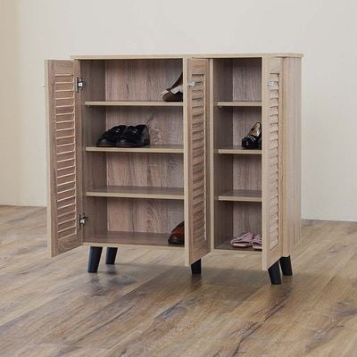 Alfa 3-Door Shoe Cabinet - Sonoma Oak - With 2-Year Warranty