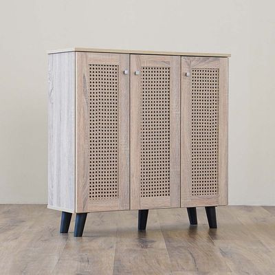 Lacey 3-Door Shoe Cabinet - Sonoma Oak - With 2-Year Warranty