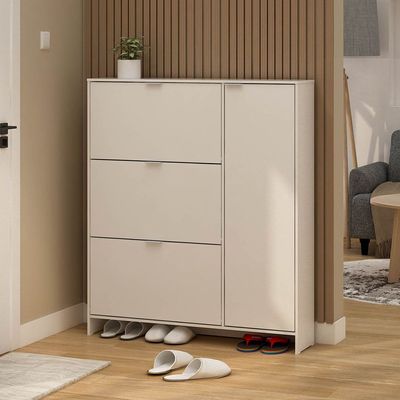 Apia 24-Pair Shoe Cabinet - White - With 2-Year Warranty