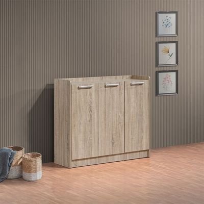Supreme 3-Door Shoe Rack - 24 Pairs - French Sonoma Oak - With 2-Year Warranty