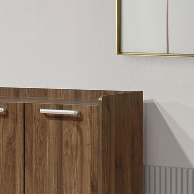 رف أحذية سوبريم 3 أبواب 24 زوجًا - جوز فاتح