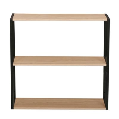 Riyan 3 Tier Wall Shelf - Walnut/Black