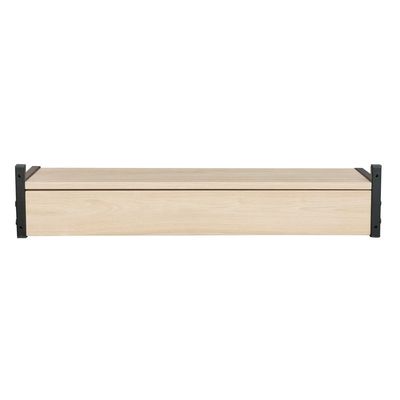 Riyan  Wall Shelf W/ Hooks - Walnut/Black