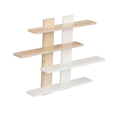 Colees 4 Tier Wall Shelf 85Lx11.5Wx60H Cm - Oak/White