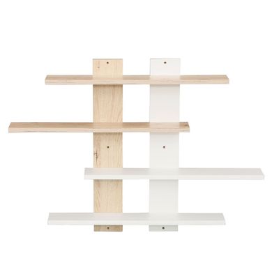 Colees 4 Tier Wall Shelf 85Lx11.5Wx60H Cm - Oak/White