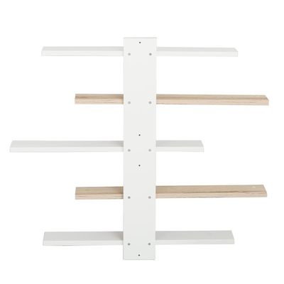Colees 5 Tier Wall Shelf 85Lx11.5Wx70H Cm - Oak/White