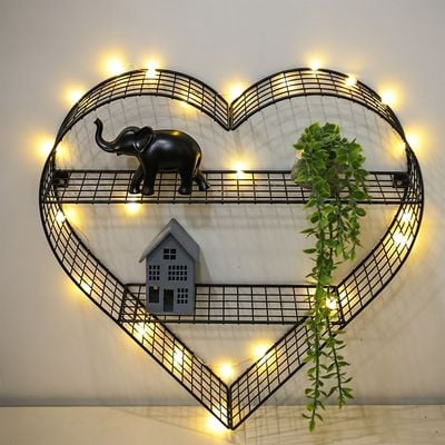Avenue Heart Shape Wall Shelf W26 X D13X H60Cm  - Grey